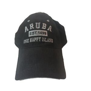 Aruba One Happy Island Est. 1499 Strapback Hat black One Size Adjustable Cotton